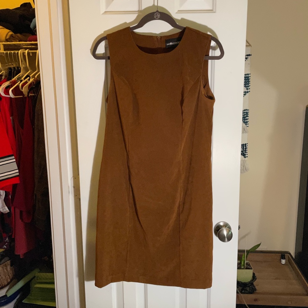 Camel suede dress